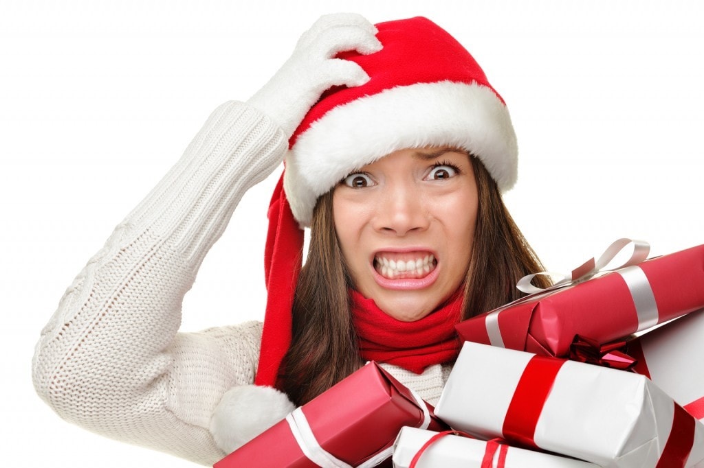 stress at the holidays has gotten to this woman