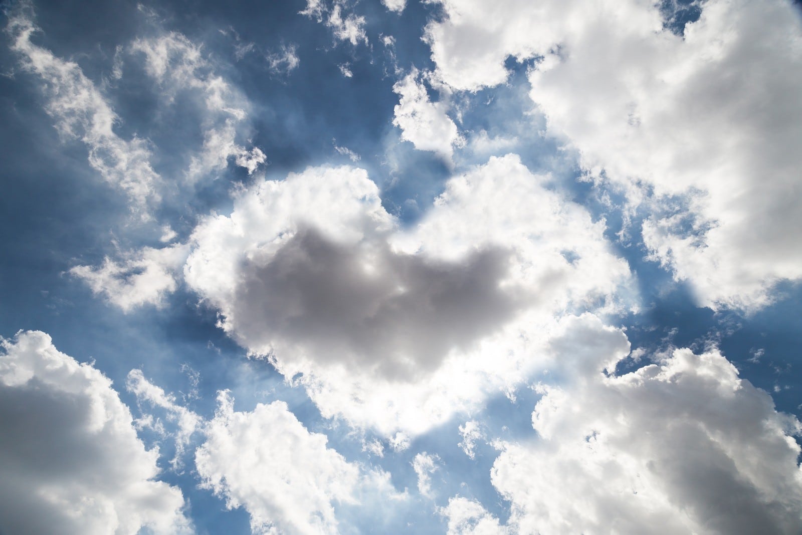 partly cloudy sky with heart shaped cloud to symbolize California employer forecast