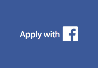 Facebook job listings graphic that says "apply with Facebook"