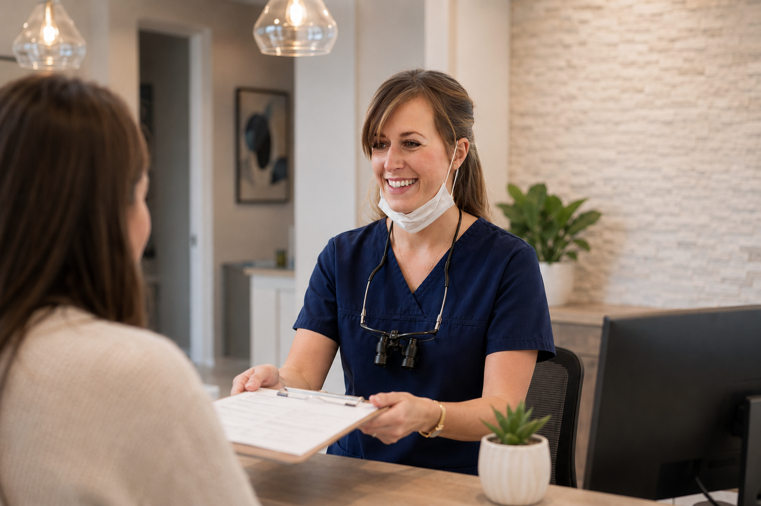 Dental professional working in a healthcare practice